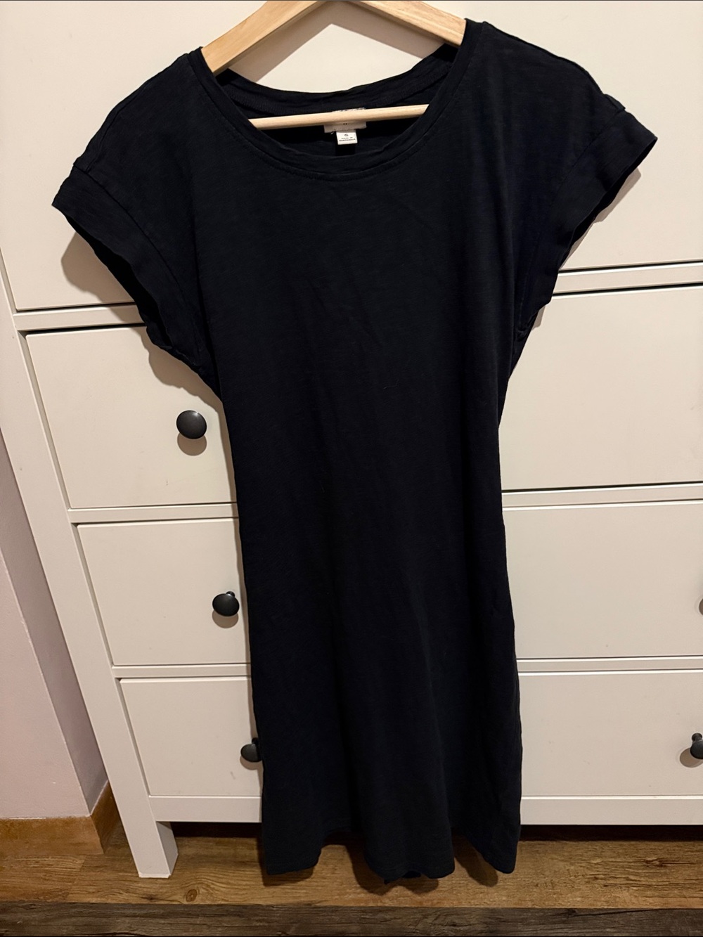 J. Crew Black Midi T-Shirt Dress